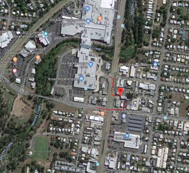 location map 246 Musgrave St Rockhampton